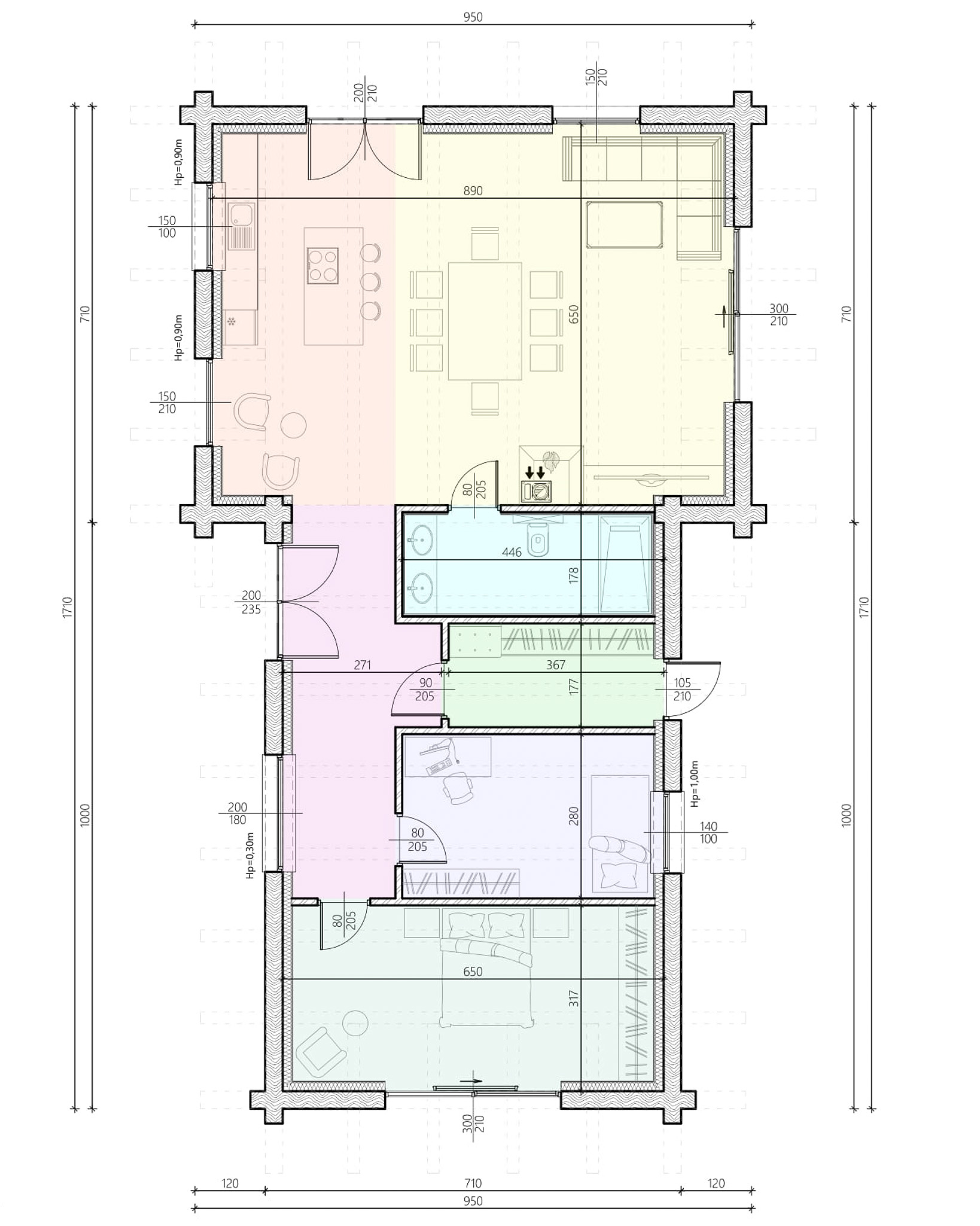 Parterowy powyżej 70m2 wariant 1