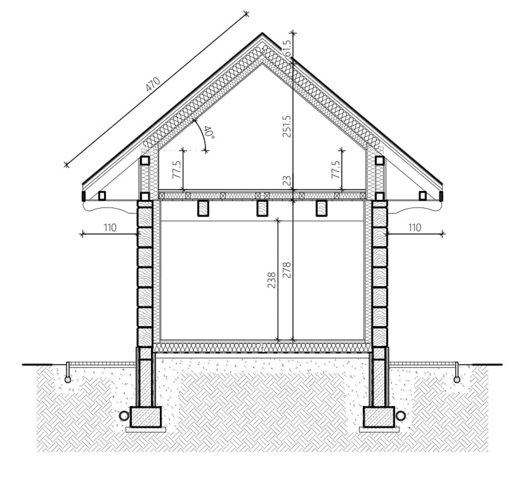 Dom do 35 m2 na zgłoszenie przekrój