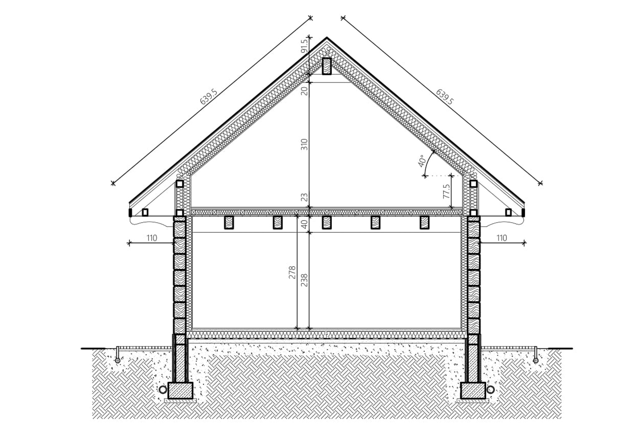 Dom nowoczesny przekrój