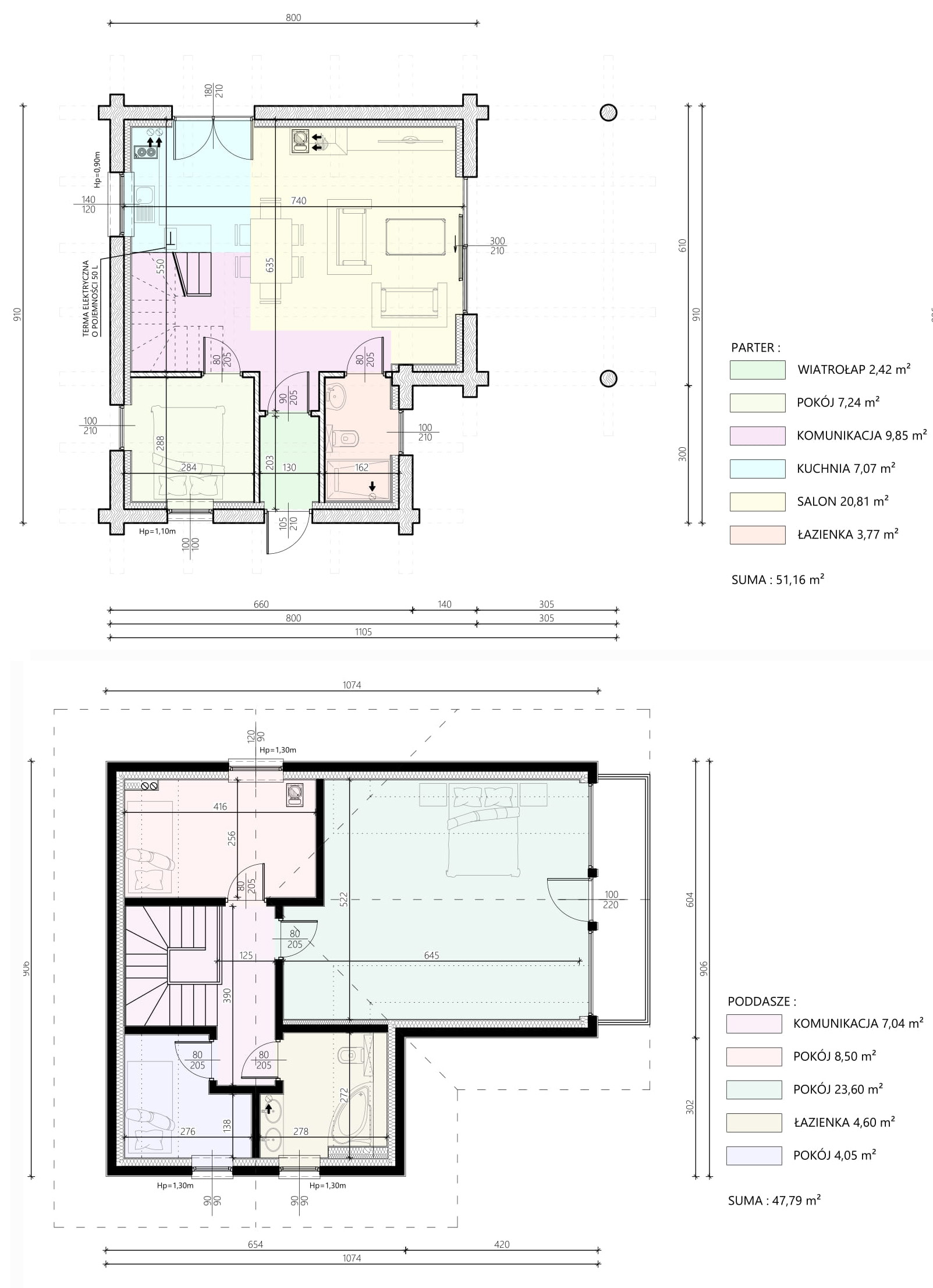 Azyl 4 z tarasem powyżej 70m2 wariant 2