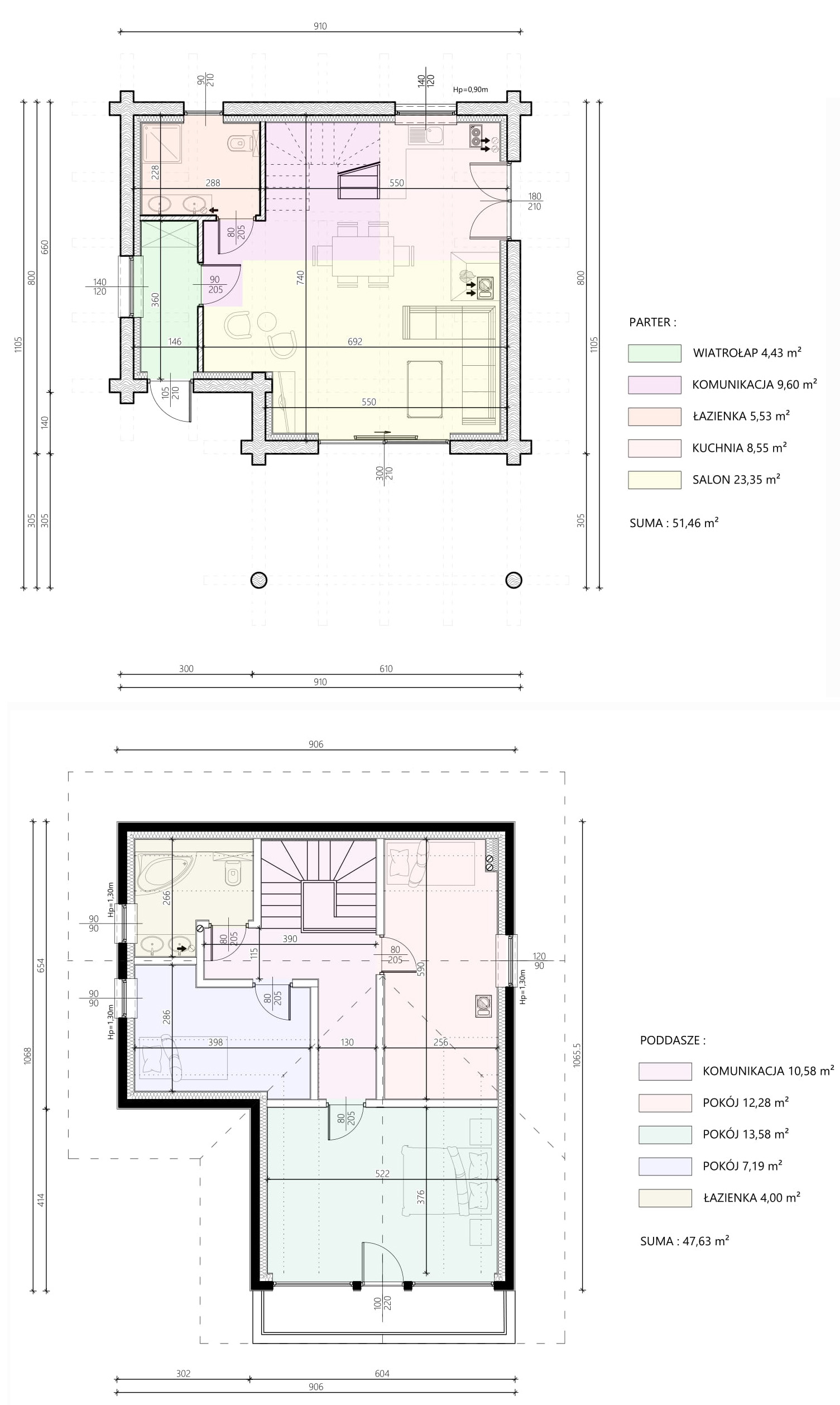 Azyl 4 z tarasem powyżej 70m2 wariant 3